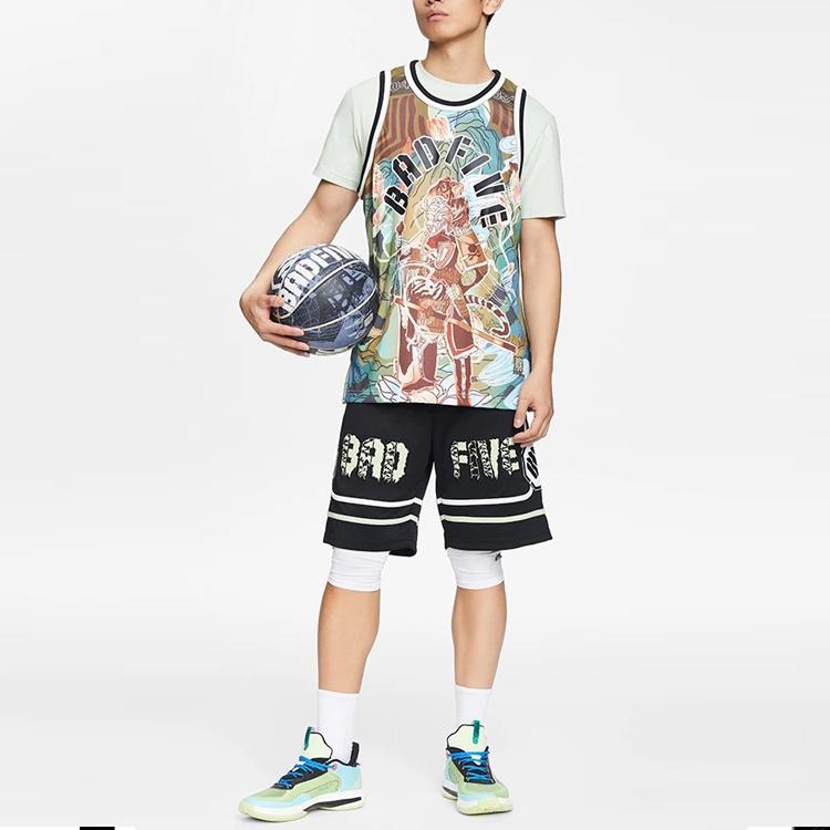 Li Ning Tiger Mountain Series Basketball Black Full Print Sleeveless Vest Men Tops AAYS005-1