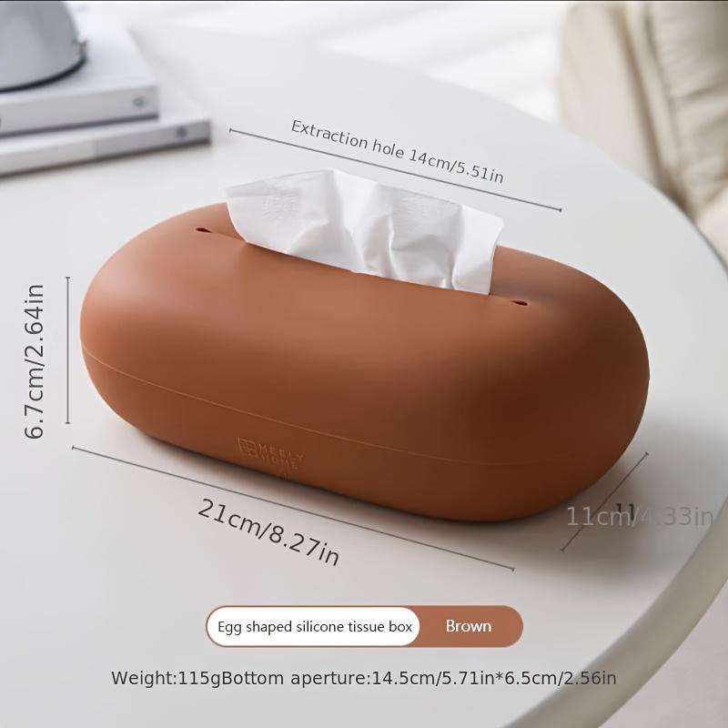 1Pieces Solid color minimalist style tissue box Up-to-date storage organizer Napkin holder tissue box for home use Soft material Easy to clean коричневый