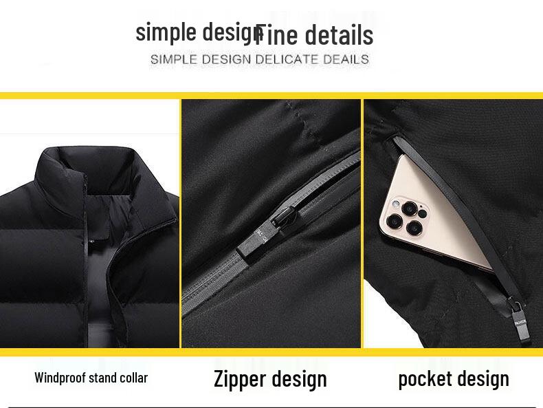 Herren Trendige Winter 2023 Samtgefütterte Baumwollweste: Warme Oberbekleidung Weste Jacke