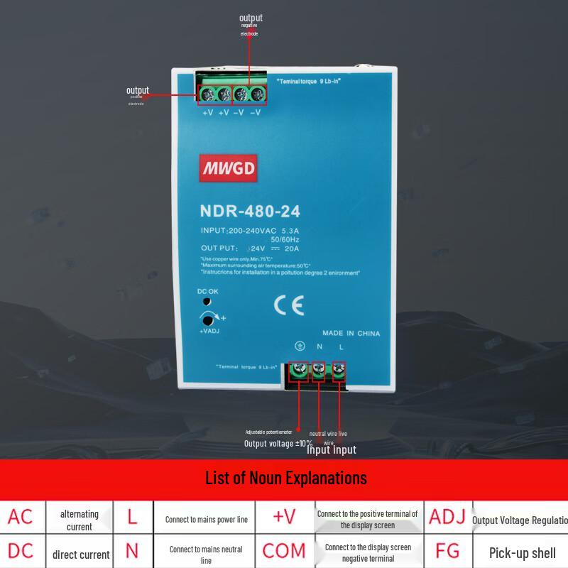 MWGD NDR 120W DIN Rail Industrial Power Supply