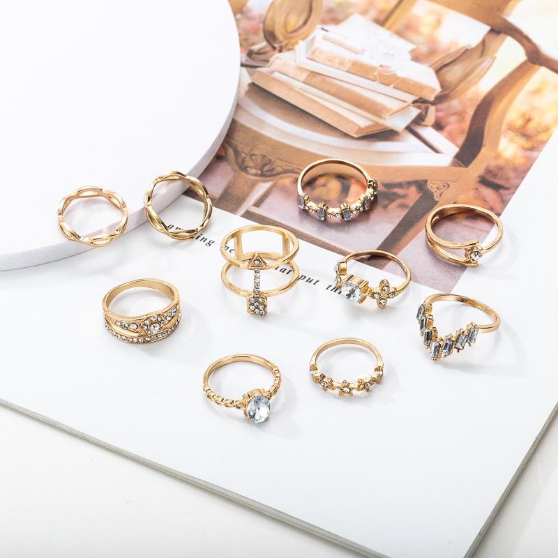 Silver Retro Punk Boho Ring Set 88