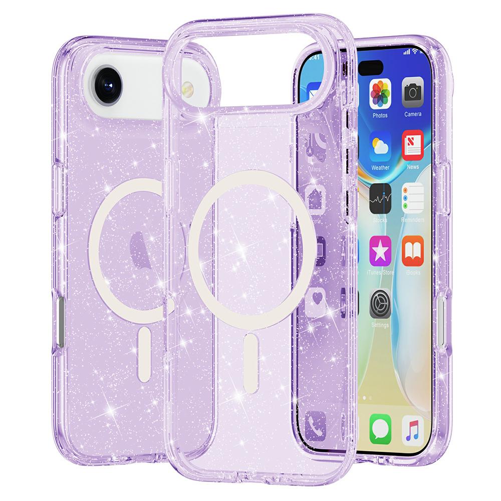 For iPhone 17 Air Case Compatible with MagSafe Glitter Powder PC+TPU Phone Cover