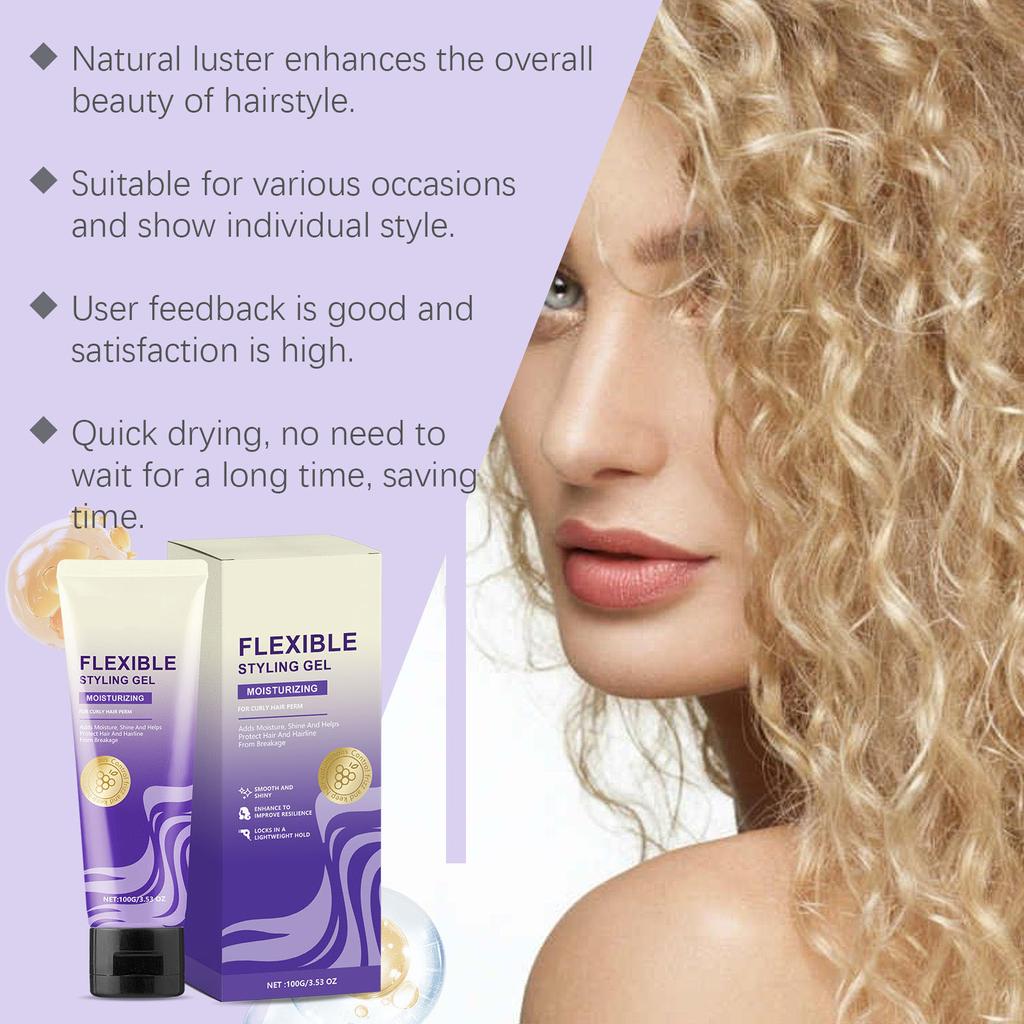 Curl Styling Gel 100g Hair Moisturizing Light Refreshing Curly Hair Styling Long-lasting Care Gel