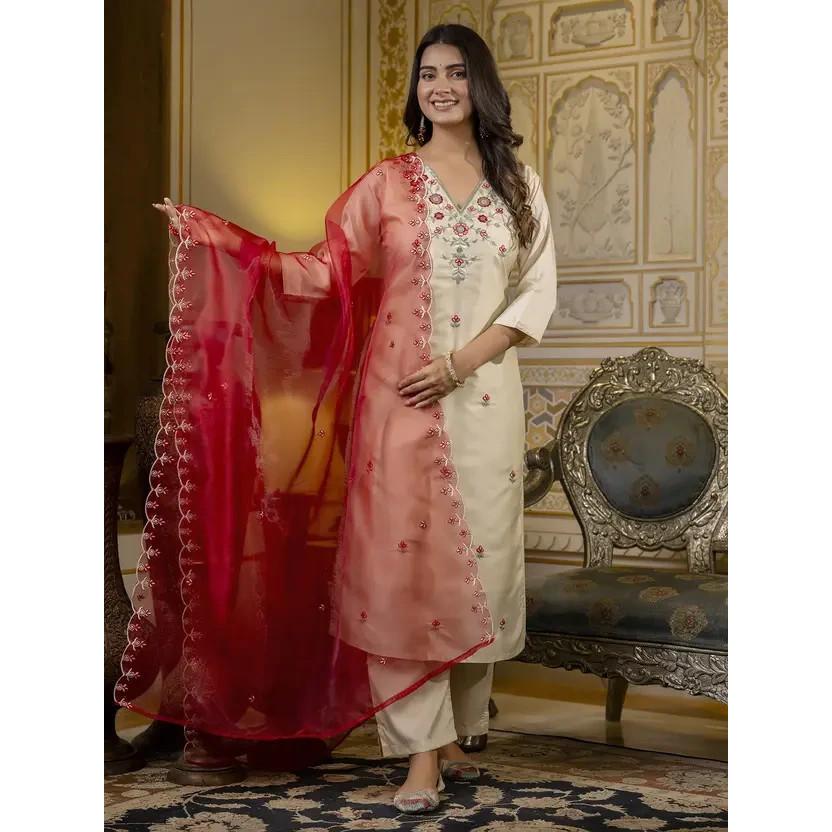 Indian Pakistani Designer Top Kurta Set Bollywood Ethnic Kurti Pant Dupatta Set