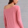 Women T-shirt Solid Color Off Shoulder Autumn Long Sleeve Slash Neck Strapless Pullover Streetwear