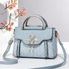 Ladies' handbag 2026 new fashion trend embossed plain style versatile casual shoulder crossbody bag.