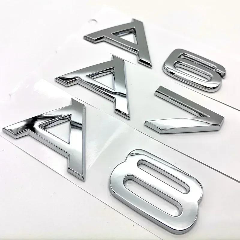 3D ABS Chrome Black Rear Trunk Emblem Badge Sticker Decals For f2 A1 A3 A4 A5 A6 A7 A8 Q2 Q3 Q5 Q7 Q8 TT Car Accessories