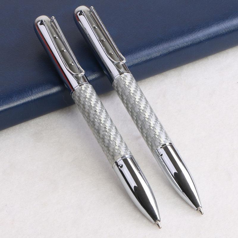 Carbon Brazing Metal Rotating Fashion Ballpoint Pen Set Gift Metal Pen Neutral Pen Gift Box Corporate Signature Pen
