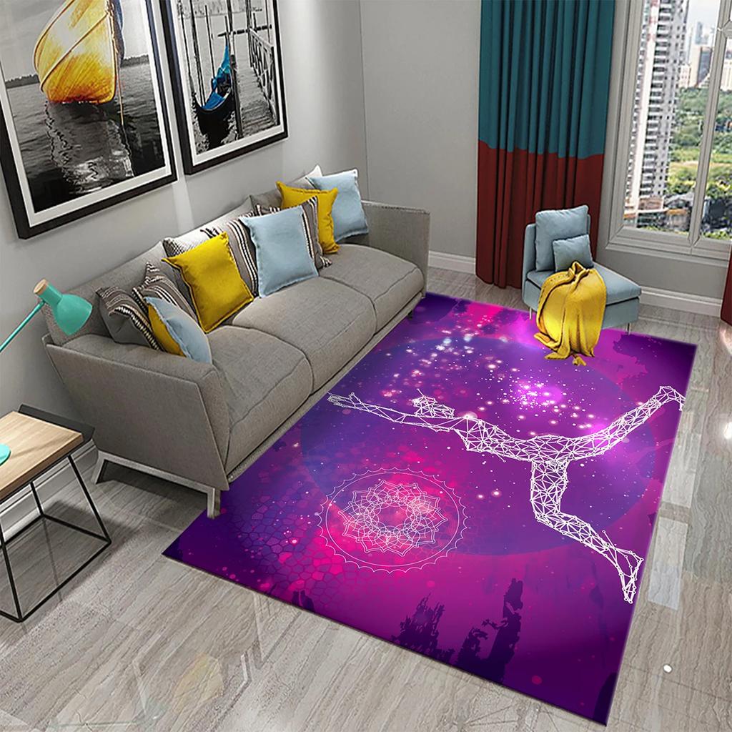 3D Color Bohemian Seven Chakras Carpet for Bedroom Living Room Decoration Floor Area Mat Kitchen Bathroom Entrance Anti-slip Rug