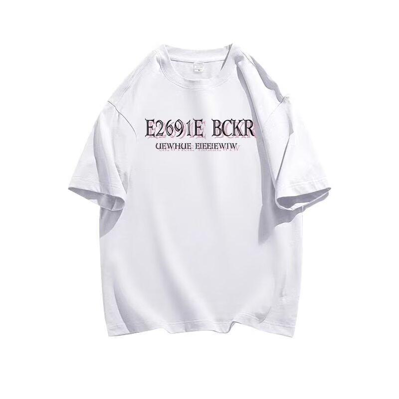 Unisex Retro Hong Kong Style Five-Sleeve White T-Shirt - Loose Summer Fit for Couples, Trendy Short-Sleeve Top
