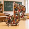 Ornament Puzzle Jigsaw Notă Muzicală Instrument, Puzzle 3D din Lemn Notă Muzicală, Artă de Afișare Instrumente Muzicale, Cadou pentru Pasionații de Muzică