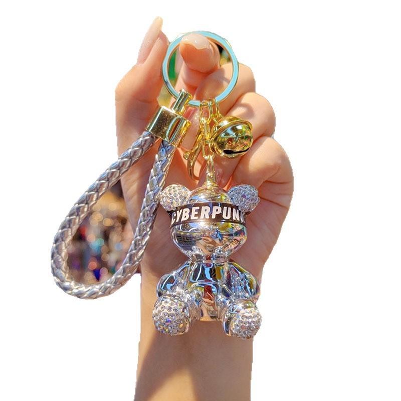 Bear Resin Keychain With Glitter Gradient Finish For Gift Giving And Decoration