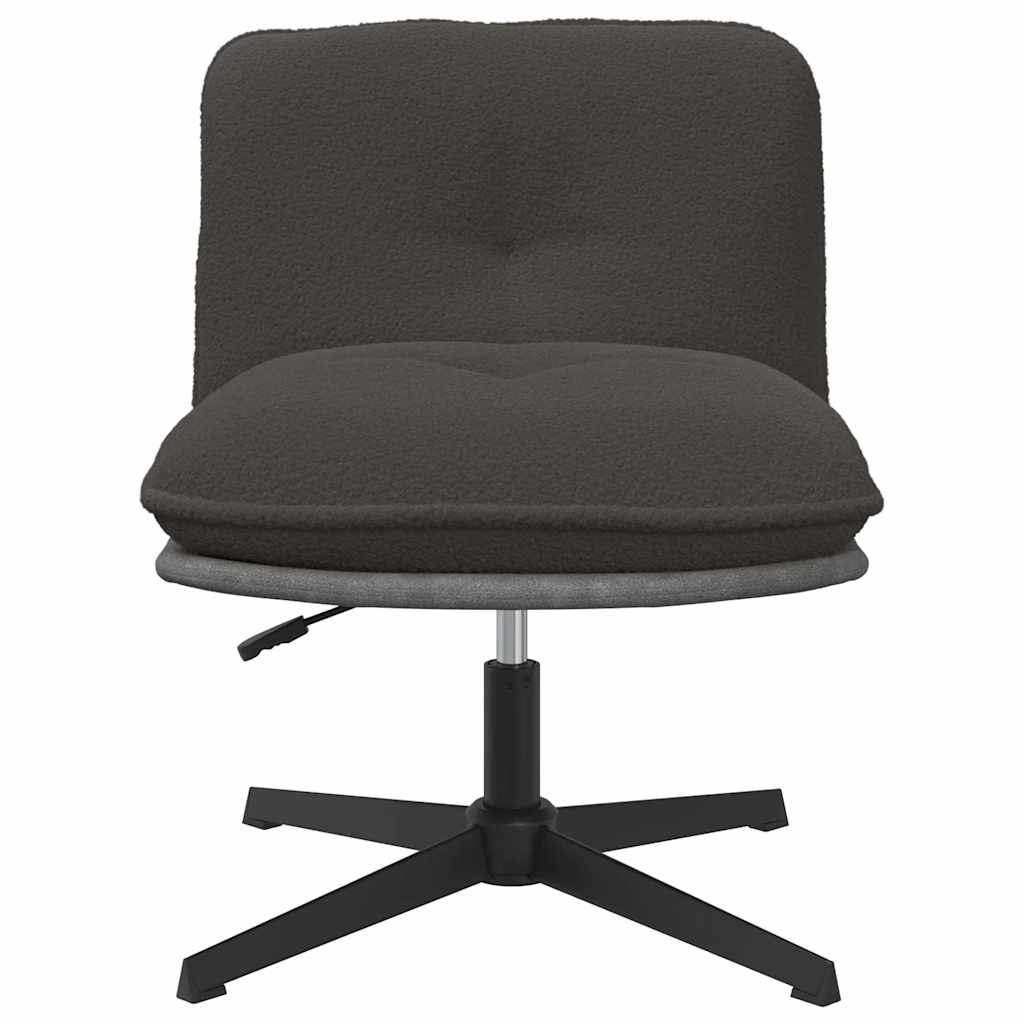 Office Swivel Chair Dark Gray Curly Wool Like Fabric