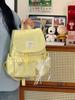 Schoolbag Korean ins milk mist blue yarn with lace bow drawstring backpack sweet little fairy traveling shopping small backpack