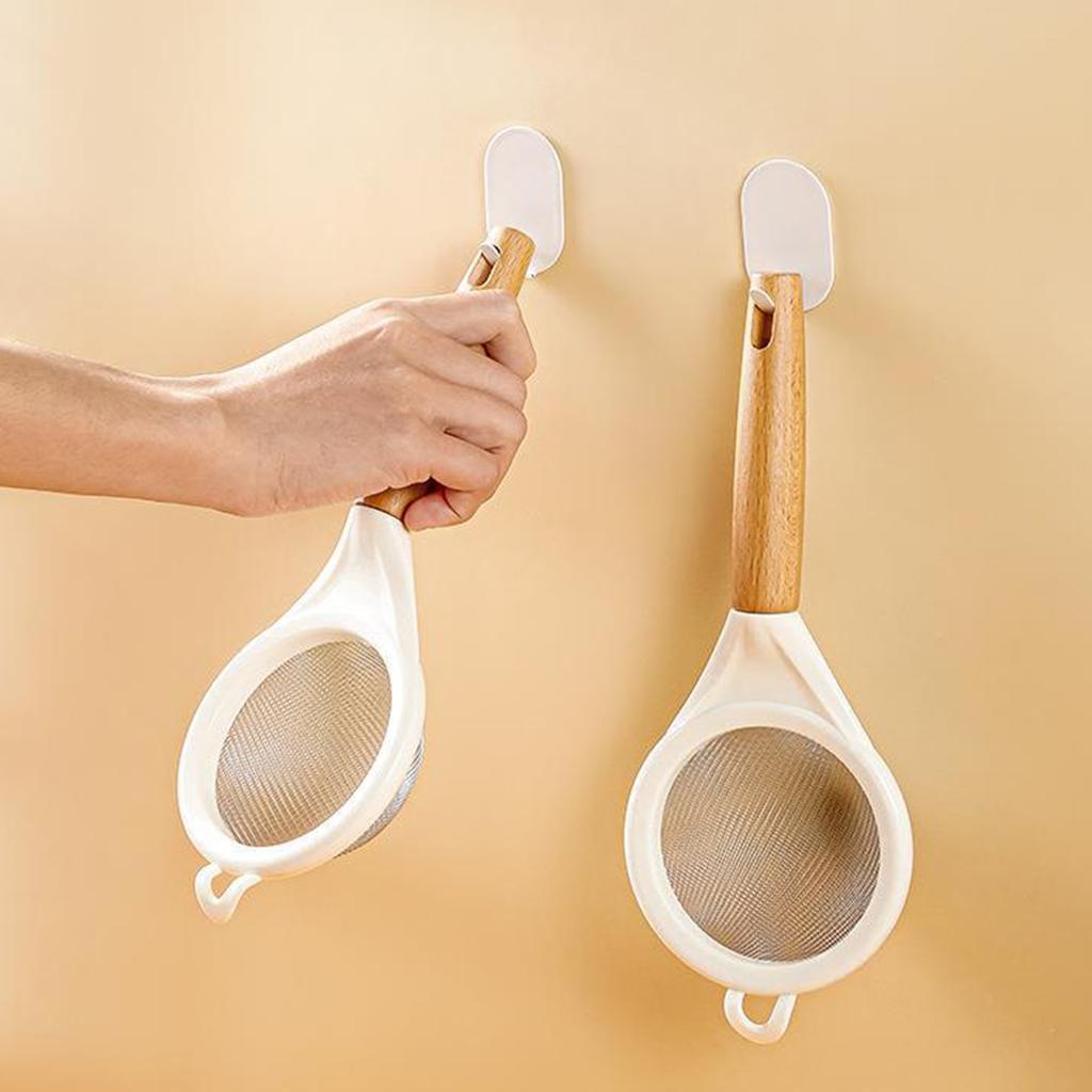 Stainless Steel Flour Sieve Sugar Powder Juice Soybean Milk Foam Filter Fine Screen Wooden Handle Household Kitchen Baking Tools