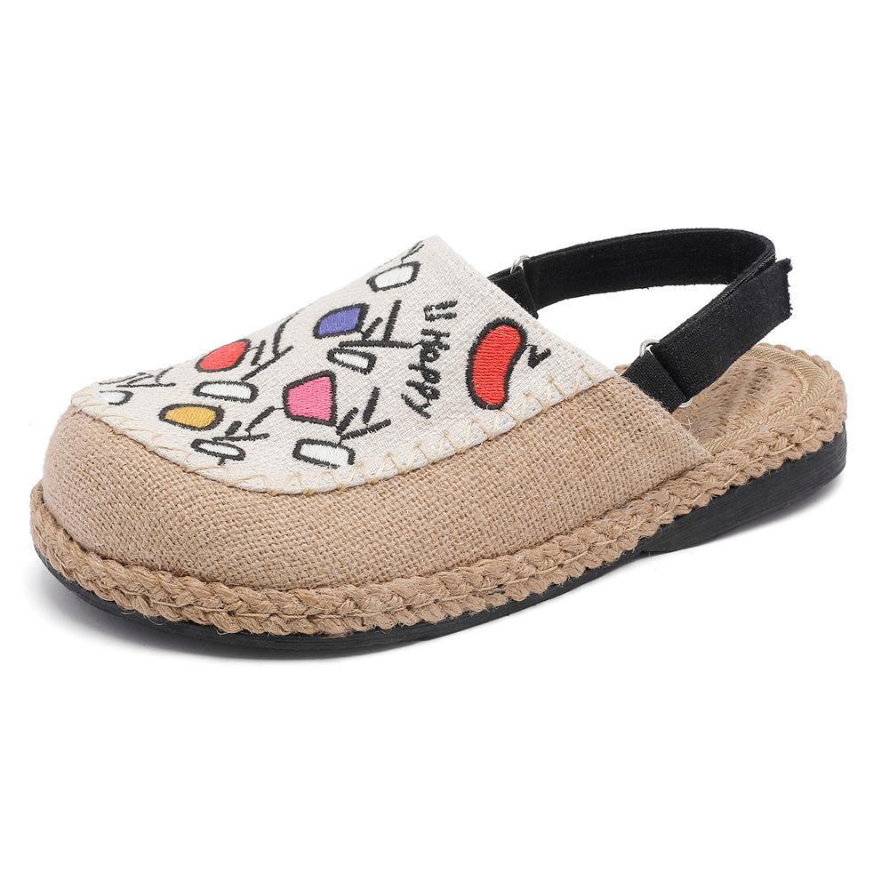 Fashion Spring Shoes Sandals Woman Heel Original 2025 Summer Two Weare Anti-Skid Retro Girls New Scandals Slipper Slides 2025 Summer Fem