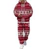 Men's Casual Sweatshirt Set with Pattern for Fall and Winter