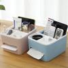 Household Plastic Multi-function Desktop Tissue Box   Remote Control Case Cosmetic Organizer Holder Suction Paper  Box