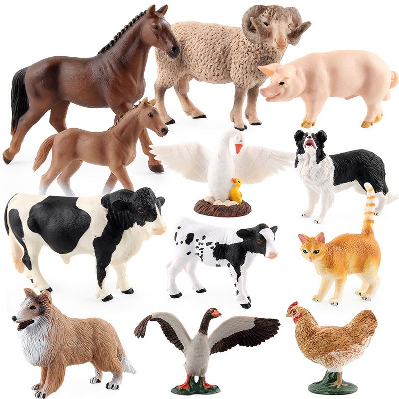Xd168-D2 Ranch Model Animal Toy Set With Storage Box A Variety Of Farm Animal Model Ornaments