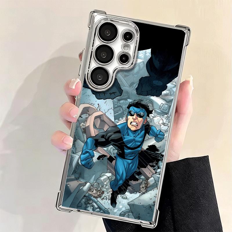 I-Invincible Anime Plating Phone Case For Samsung Galaxy S24 S25 FE S26 Edge S23 Ultra S22 S21 Plus S20 Anti-Fall Airabag Cover