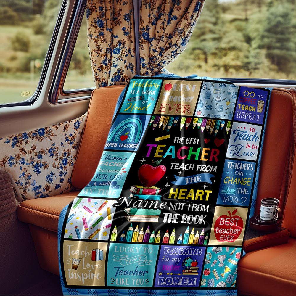 Teaching From Heart Inspires Change And Love Blanketcustomize Your Name Lightweight Comfortable And Stylish Blanket For Travel Bed Home Chair Office