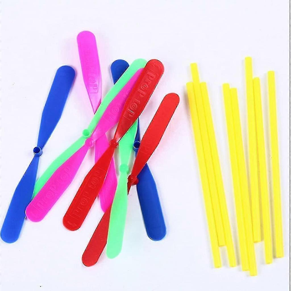 30pcs Flying Hand Helicopter Toy, Bamboo Dragonfly Hand Rub Plastic Propeller For Outdoor Toy Kids Gift Flying (random Color)