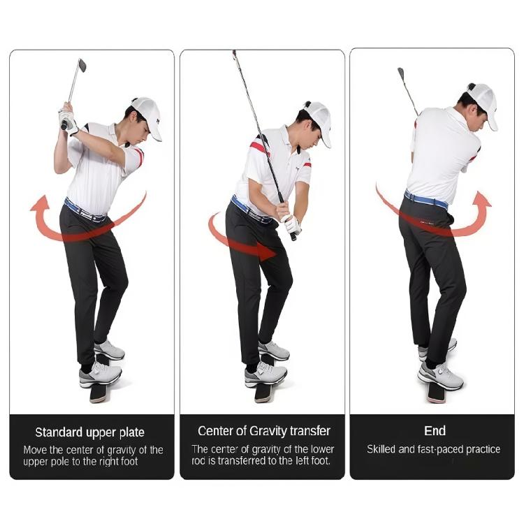 Golf Weight Transitioning Practice Platform Wood Texture for Better Swing Accuracy and Force Transfer During Exercises