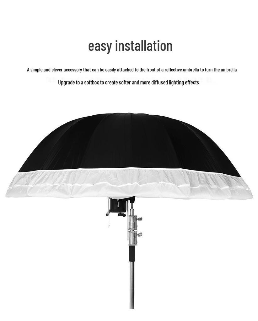 Black & White Reflective Parabolic Umbrella Softbox for Outdoor Studio Portrait Photography
