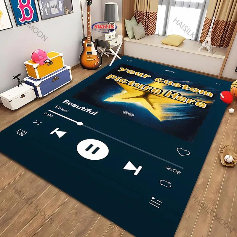 3D HD Personalisiertes Musik-Thema Benutzerdefinierter Bildteppich Musikliebhaber-Matte Geeignet für Musikklassenzimmer Wohnzimmer Kinderzimmer Teppich