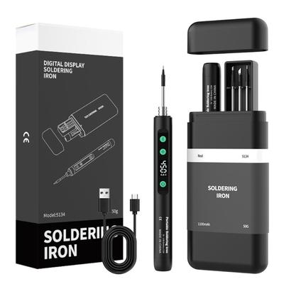USB Soldering Iron Set Charging Portable Soldering Iron Repair Tool with Carrying Case Adjustable Temperature 230-450℃