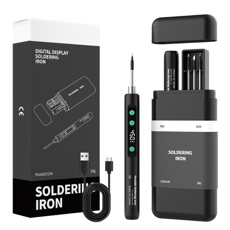 USB Soldering Iron Soldering Tool Adjustable Temperature Carrying Case Accessories Available Home Repair 230-450℃