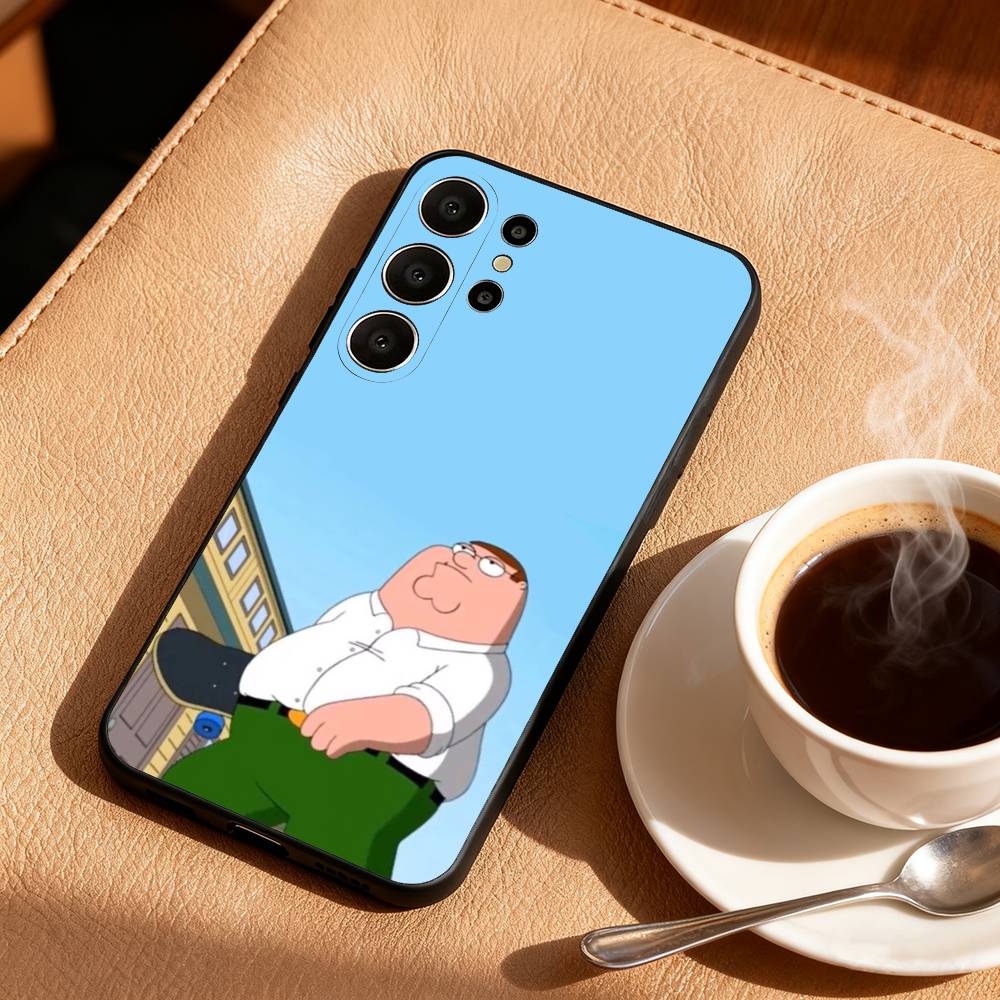 F-Family Funny G-Guy Phone Case For Samsung S26,S25,24,23,22,30,21,10,9,Ultra,Plus,Lite,FE Soft Black Case