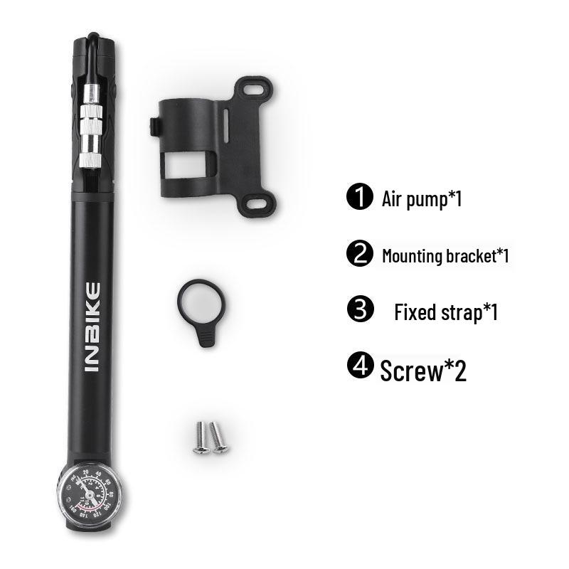 INBIKE Portable Mini High-Pressure Bicycle Pump with Pressure Gauge 27.5*4cm
