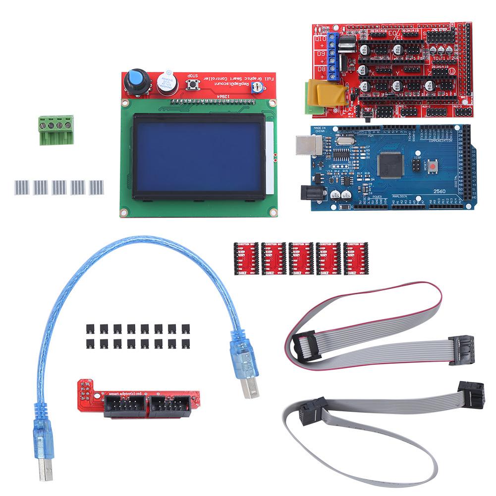 3D Printer Kit with for Mega 2560 Board for RAMPS 1.4 Controller 12864 LCD A4988 Driver