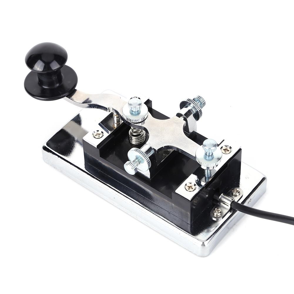 HY-K4 Stainless Steel Morse Code CW Trainer Learner CW Telegraph Key Shortwave Radio Communication Teaching Aids