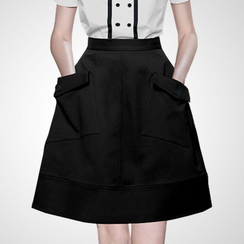 

Изысканный дизайн Шикарный французский стиль Повседневный костюм Женский Летний Топы с коротким рукавом Юбка Комплект из двух предметов Молодежная мода Black Skirt S