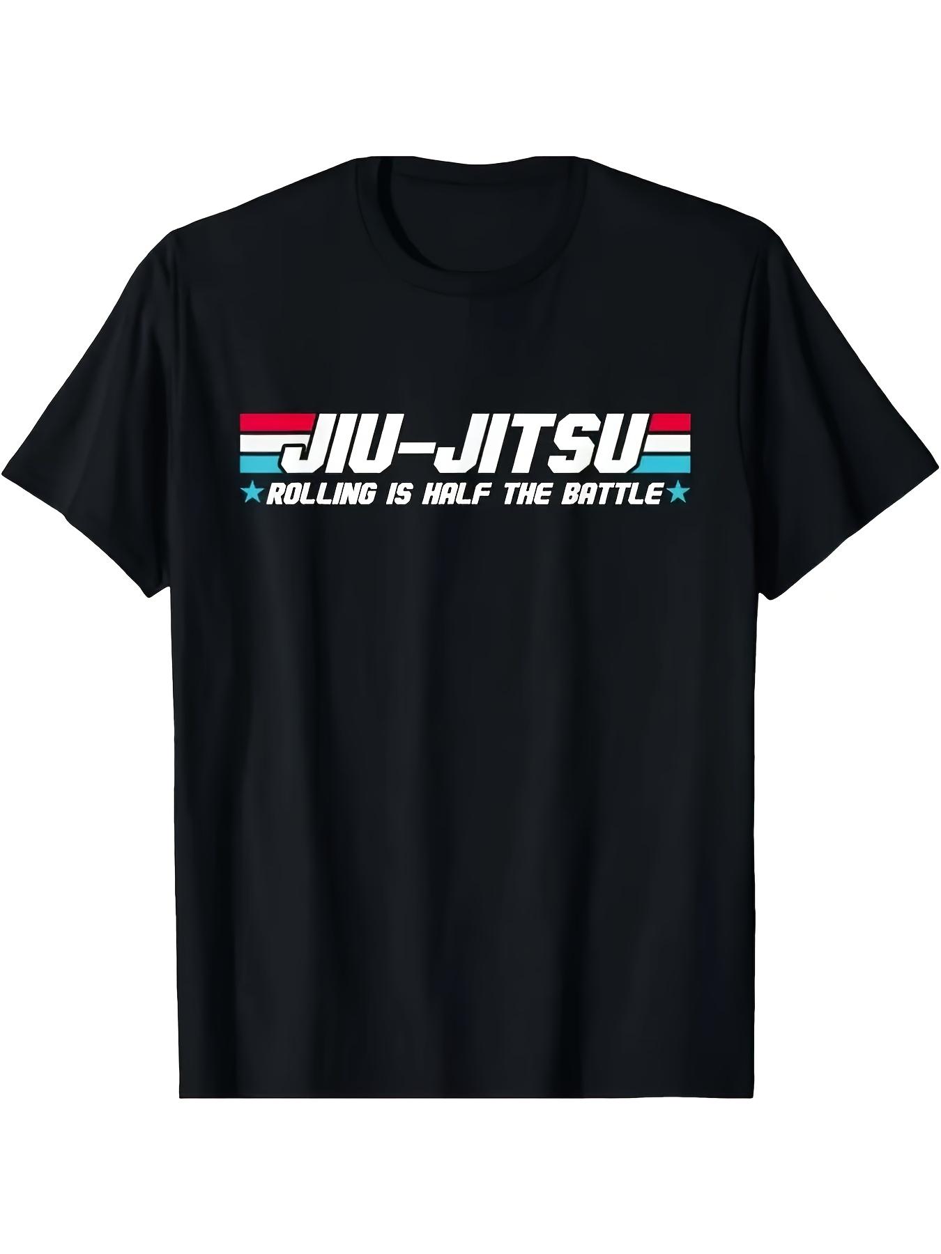 

Джиу-Джитсу Катание - половина битвы Графический-Смелый BJJ MMA Дизайн-100% хлопок повседневная футболка с круглым вырезом и коротким рукавом с принтом для мужчин. S