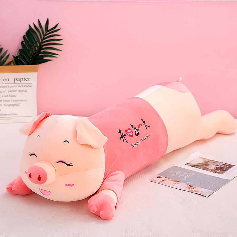 60-120CM Giant Lovely Soft Down Cotton Pig Plush Toy Stuffed Pink Pig Doll Lying Plush Piggy Pillow Birthday Gift for Girlfriend