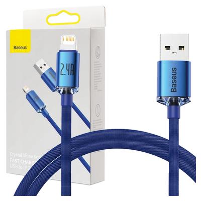 Kabel USB auf Lightning Baseus Crystal Shine, 2.4A, 2M (Blau)