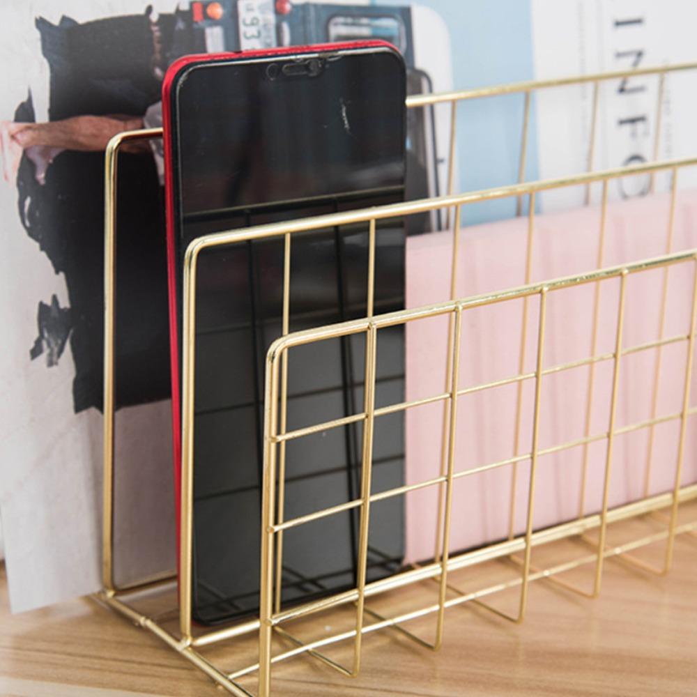 Three Grid File Sorter Organizer L Shaped Makeup Organizer Box For Office Workers