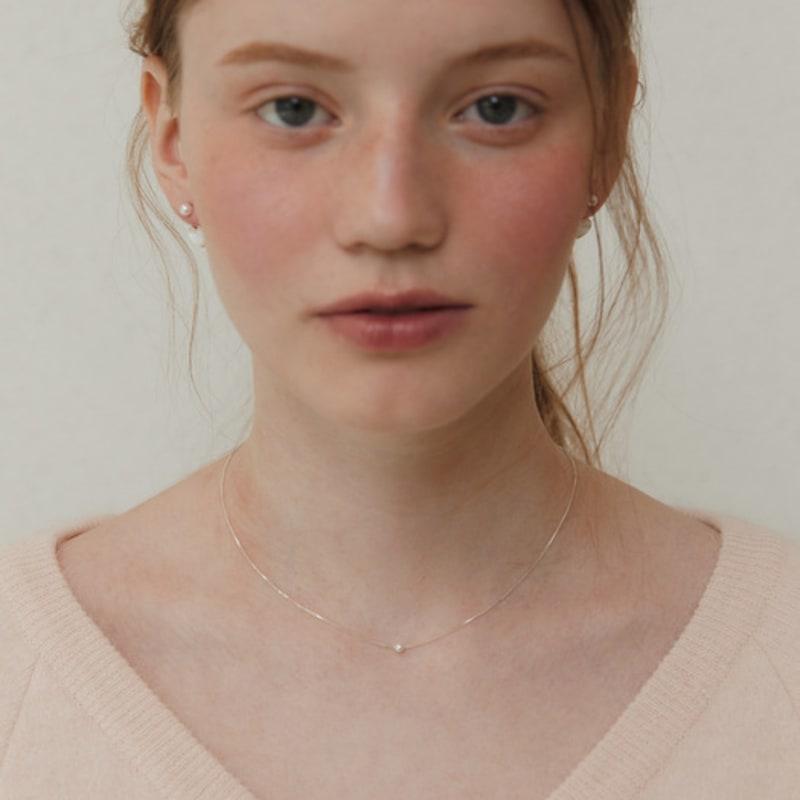 Tatiana (925 Silver) Only Pearl Box Chain Necklace NZ2165