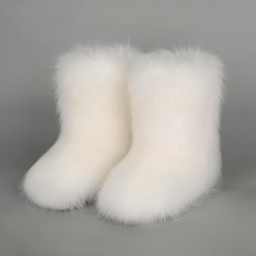 Women's Cross-Border Plush Winter Boots: Warm Short and Mid-Calf Styles with Imitation Fur for Snow.