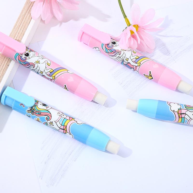20pcs Click Eraser Elementary Cartoon Clean Retractable To Be Extremely Clean and Free of Residue When Used