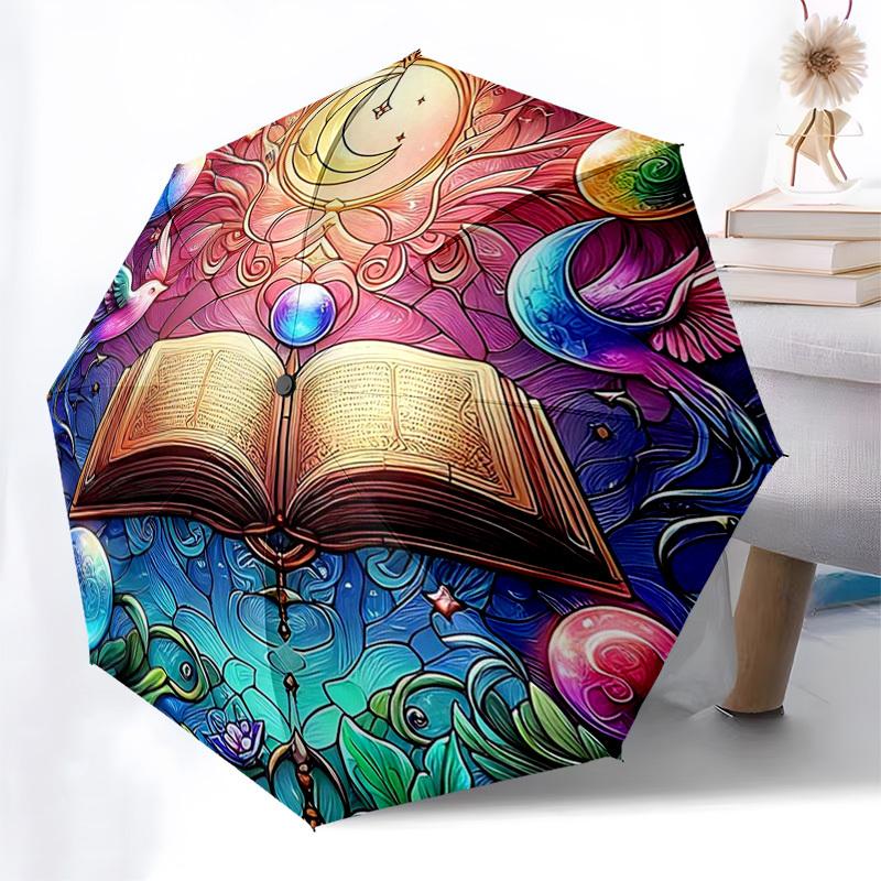 

1pc Automatic Opening Folding Umbrella with 3-Fold Design, 8-Bone Iron Frame - Outdoor for Fans, Travelers, Everyday Use, Festive Gift.KK064