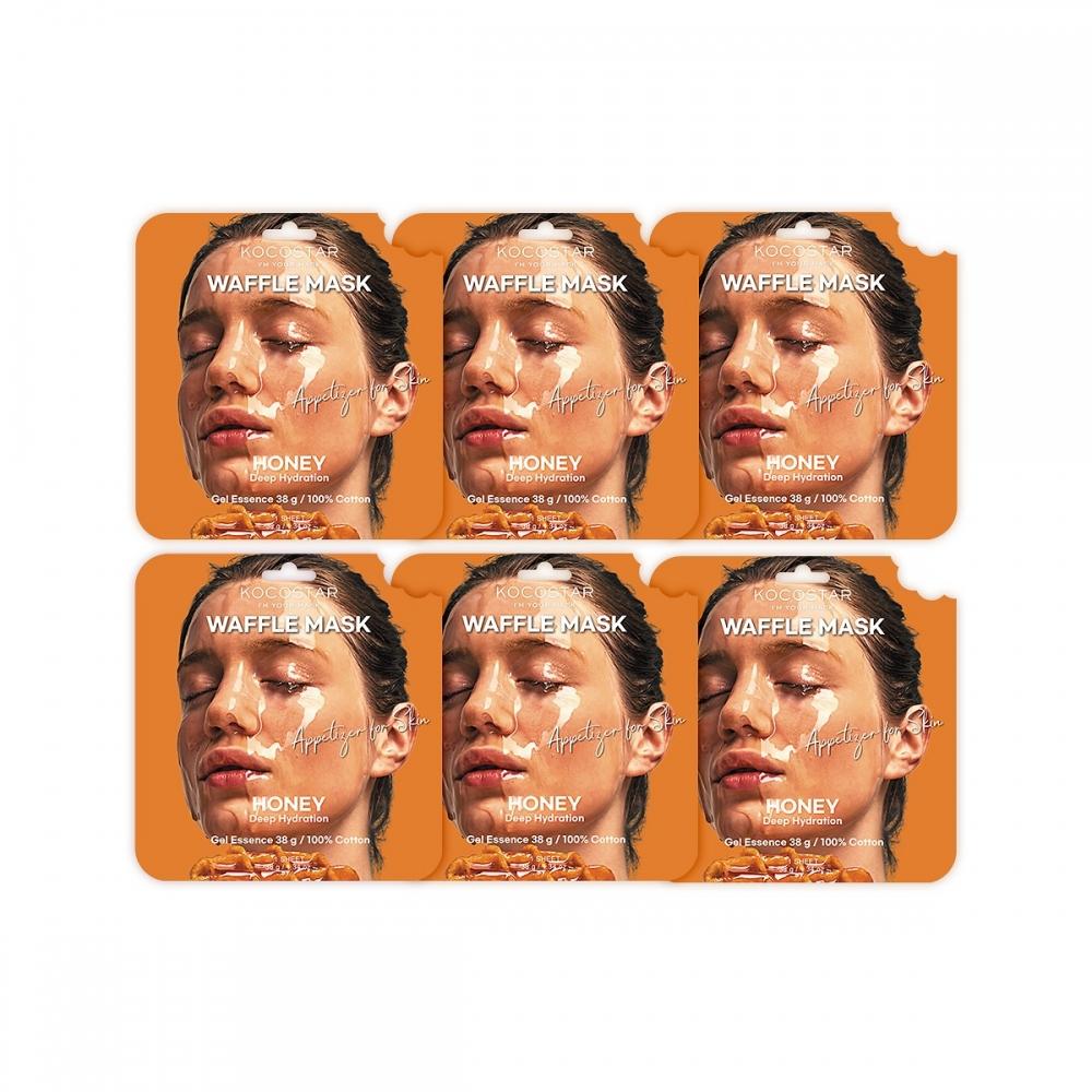 Kocostar Waffle Mask Honey  6pcs 