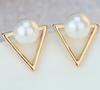Girl Personality Triangle Earring Jewelry Earrings Imitation Pearl Earrings For Women Pendientes Moda Body Jewelry