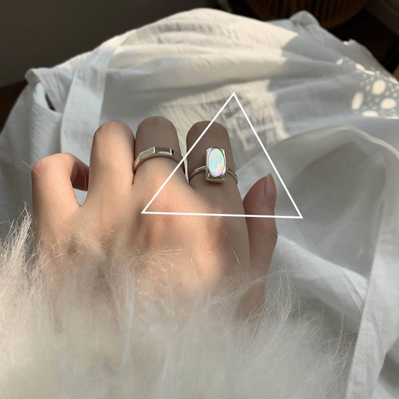

copper plated Ring for Women Girl Gift Blace Stone Crystal Glaze Retro Punk Open Jewellery Dropship High Quality