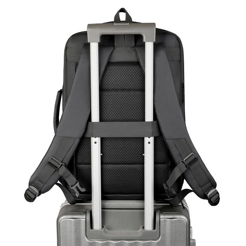 Men's Expandable Business Travel Backpack: Customizable Logo, Large Capacity, Fashionable Design, Computer Compatible.