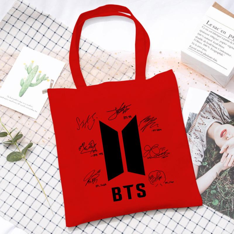Korean Style Printed Canvas Tote Bag for Women Men Large Capacity Commuter Shoulder Handbag Fashionable Daily Outing Purse KTB