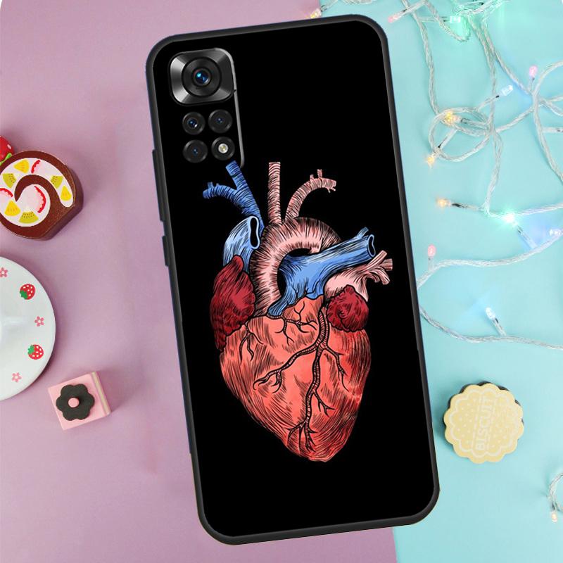 Medical Human Anatomy Case For Xiaomi Redmi Note 10 11 12 8 9 Pro 8T 9S 10S 11S Cover For Redmi 10 9 12C 9C 10C